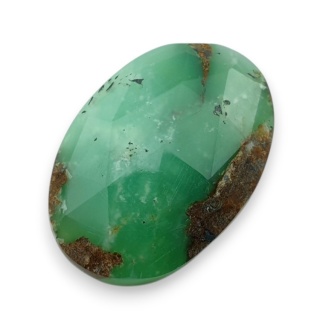 Chryzopraz kaboszon fasetowany 28x19 mm nr 35
