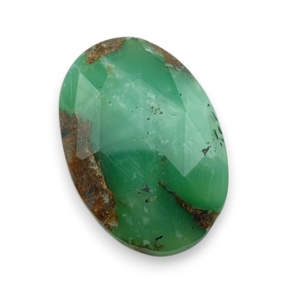 Chryzopraz kaboszon fasetowany 28x19 mm nr 35