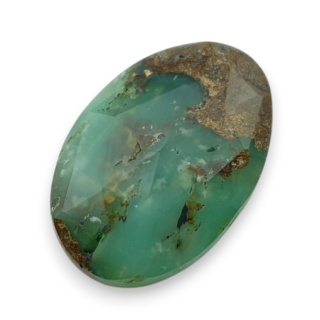 Chryzopraz kaboszon fasetowany 28x19 mm nr 36