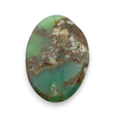 Chryzopraz kaboszon fasetowany 28x20 mm nr 19 Chryzopraz kaboszon fasetowany 28x20 mm nr 19