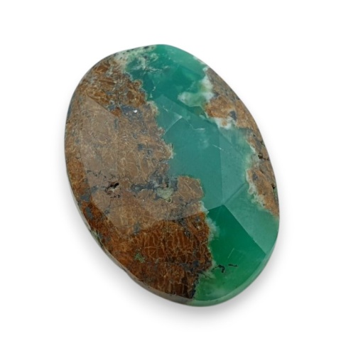 Chryzopraz kaboszon fasetowany 28x20 mm nr 25 Chryzopraz kaboszon fasetowany 28x20 mm nr 25