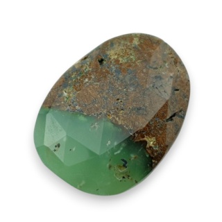 Chryzopraz kaboszon fasetowany 28x21 mm nr 15