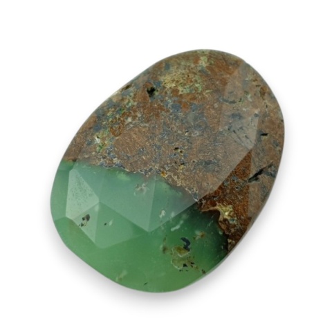Chryzopraz kaboszon fasetowany 28x21 mm nr 15 Chryzopraz kaboszon fasetowany 28x21 mm nr 15