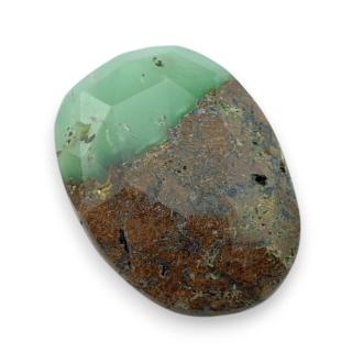 Chryzopraz kaboszon fasetowany 28x21 mm nr 15