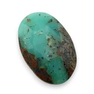 Chryzopraz kaboszon fasetowany 29x19 mm nr 20