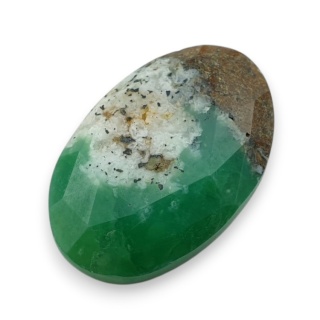 Chryzopraz kaboszon fasetowany 29x19 mm nr 8