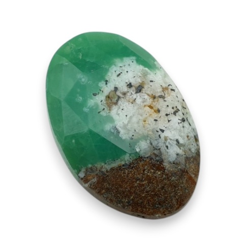 Chryzopraz kaboszon fasetowany 29x19 mm nr 8 Chryzopraz kaboszon fasetowany 29x19 mm nr 8