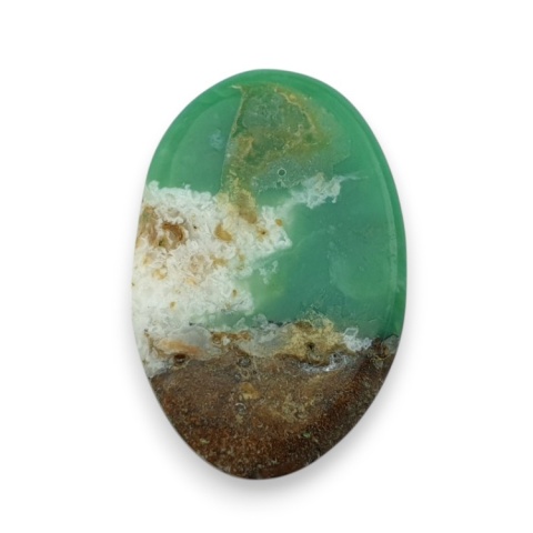 Chryzopraz kaboszon fasetowany 29x19 mm nr 8 Chryzopraz kaboszon fasetowany 29x19 mm nr 8