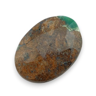 Chryzopraz kaboszon fasetowany 29x20 mm nr 13