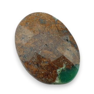 Chryzopraz kaboszon fasetowany 29x20 mm nr 13