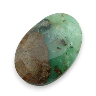 Chryzopraz kaboszon fasetowany 29x20 mm nr 32