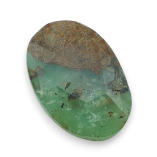 Chryzopraz kaboszon fasetowany 29x20 mm nr 32