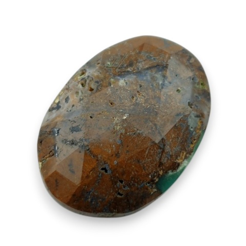 Chryzopraz kaboszon fasetowany 29x21 mm nr 28