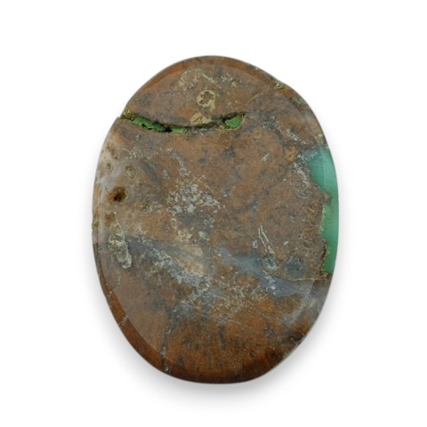 Chryzopraz kaboszon fasetowany 29x21 mm nr 28
