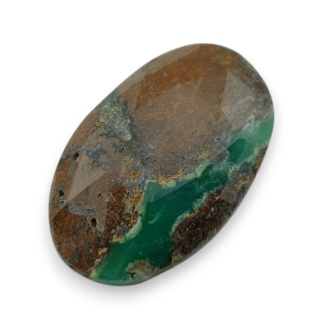 Chryzopraz kaboszon fasetowany 30x19 mm nr 18