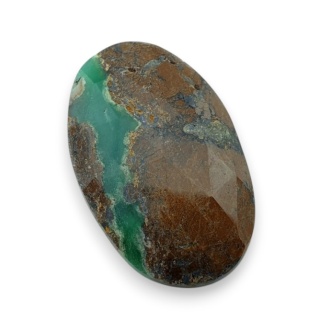 Chryzopraz kaboszon fasetowany 30x19 mm nr 18