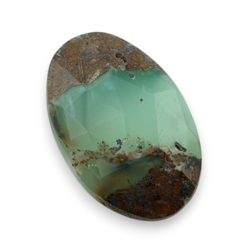 Chryzopraz kaboszon fasetowany 30x19 mm nr 23 Chryzopraz kaboszon fasetowany 30x19 mm nr 23