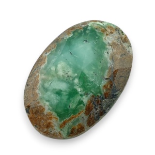 Chryzopraz kaboszon fasetowany 30x19 mm nr 37