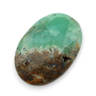 Chryzopraz kaboszon fasetowany 30x21 mm nr 16