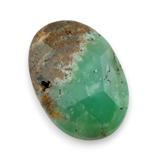 Chryzopraz kaboszon fasetowany 30x21 mm nr 16