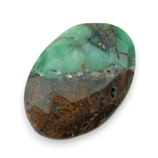 Chryzopraz kaboszon fasetowany 30x21 mm nr 4