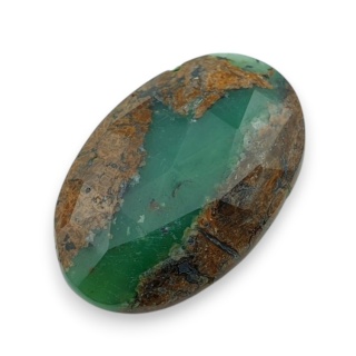 Chryzopraz kaboszon fasetowany 31x20 mm nr 10