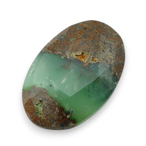 Chryzopraz kaboszon fasetowany 32x21 mm nr 5 Chryzopraz kaboszon fasetowany 32x21 mm nr 5
