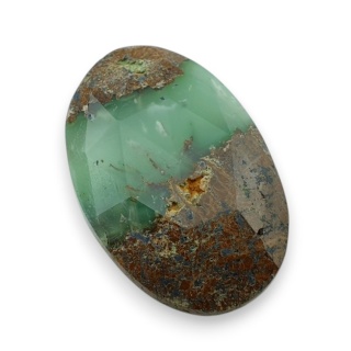 Chryzopraz kaboszon fasetowany 32x21 mm nr 5