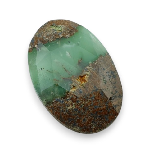 Chryzopraz kaboszon fasetowany 32x21 mm nr 5 Chryzopraz kaboszon fasetowany 32x21 mm nr 5