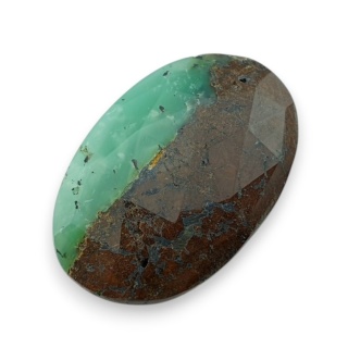 Chryzopraz kaboszon fasetowany 32x21 mm nr 7