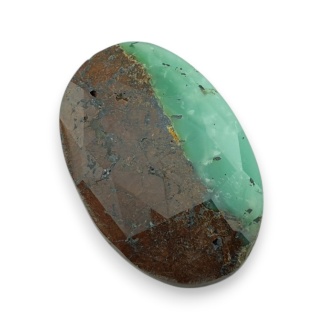 Chryzopraz kaboszon fasetowany 32x21 mm nr 7