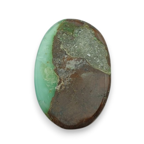 Chryzopraz kaboszon fasetowany 32x21 mm nr 7 Chryzopraz kaboszon fasetowany 32x21 mm nr 7