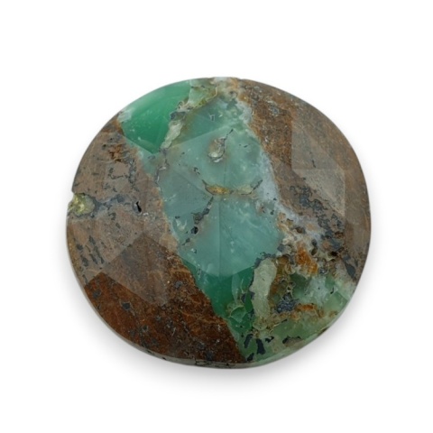 Chryzopraz kaboszon fasetowany fi 27 mm nr 29 Chryzopraz kaboszon fasetowany fi 27 mm nr 29