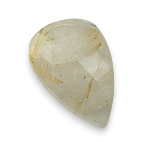 Kwarc z rutylem kaboszon fasetowany 21x14 mm nr 12 Kwarc z rutylem kaboszon fasetowany 21x14 mm nr 12