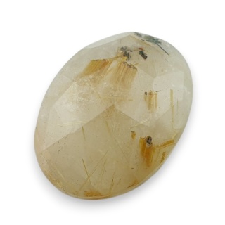 Kwarc z rutylem kaboszon fasetowany 22x17 mm nr 10