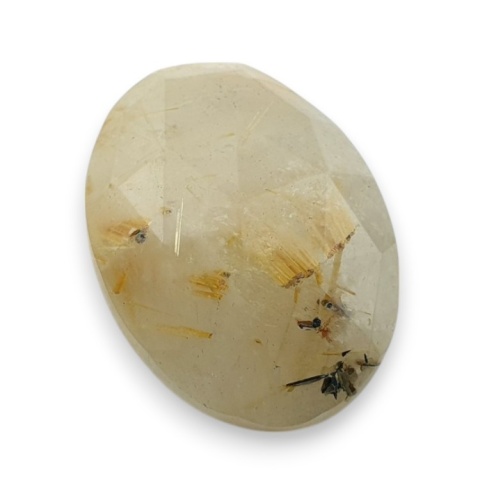 Kwarc z rutylem kaboszon fasetowany 22x17 mm nr 10 Kwarc z rutylem kaboszon fasetowany 22x17 mm nr 10