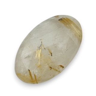 Kwarc z rutylem kaboszon fasetowany 25x15 mm nr 9