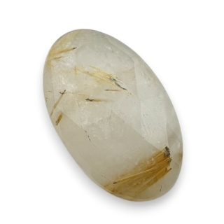 Kwarc z rutylem kaboszon fasetowany 25x15 mm nr 9
