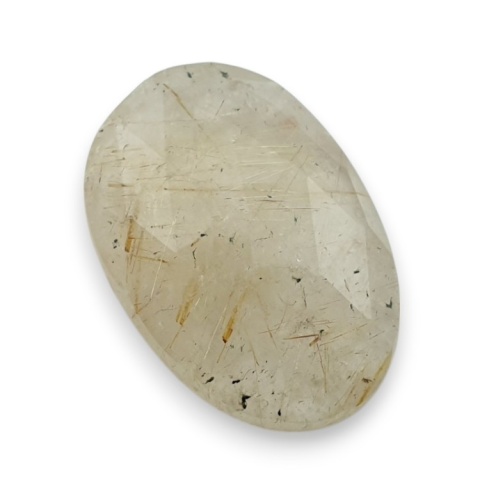 Kwarc z rutylem kaboszon fasetowany 25x18 mm nr 4 Kwarc z rutylem kaboszon fasetowany 25x18 mm nr 4