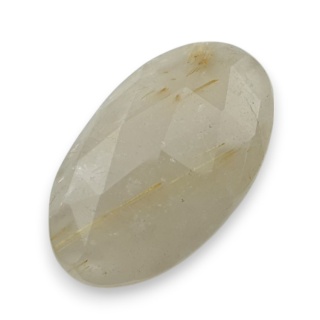 Kwarc z rutylem kaboszon fasetowany 26x15 mm nr 6