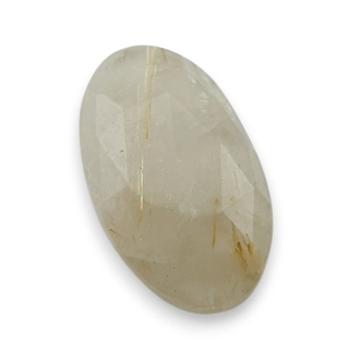 Kwarc z rutylem kaboszon fasetowany 26x15 mm nr 6