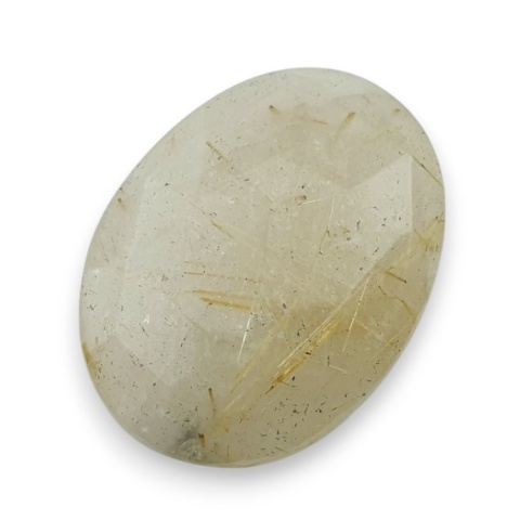 Kwarc z rutylem kaboszon fasetowany 26x19 mm nr 8 Kwarc z rutylem kaboszon fasetowany 26x19 mm nr 8
