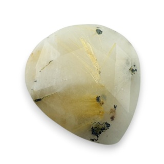 Kwarc z rutylem kaboszon fasetowany 26x23 mm nr 11