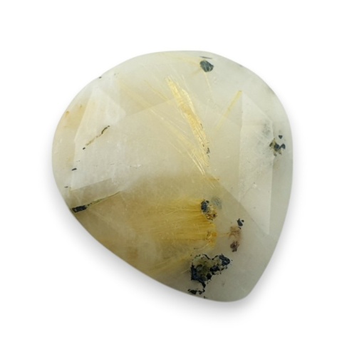 Kwarc z rutylem kaboszon fasetowany 26x23 mm nr 11 Kwarc z rutylem kaboszon fasetowany 26x23 mm nr 11