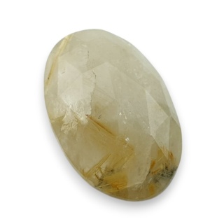 Kwarc z rutylem kaboszon fasetowany 27x17 mm nr 7