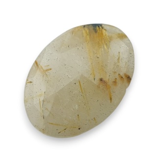 Kwarc z rutylem kaboszon fasetowany 27x19 mm nr 3