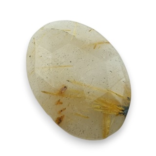 Kwarc z rutylem kaboszon fasetowany 27x19 mm nr 3
