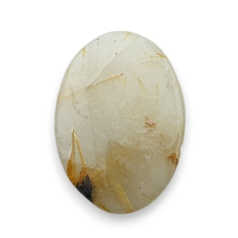 Kwarc z rutylem kaboszon fasetowany 27x19 mm nr 3 Kwarc z rutylem kaboszon fasetowany 27x19 mm nr 3