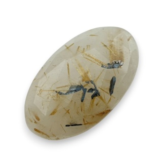 Kwarc z rutylem kaboszon fasetowany 32x18 mm nr 5