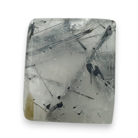 Kwarc z turmalinem kaboszon fasetowany 18x16 mm nr 36 Kwarc z turmalinem kaboszon fasetowany 18x16 mm nr 36